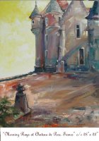 CHATEAU DE POCE - Morning rays, France, Oil on Canvas